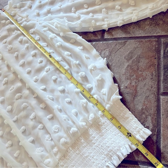 ⭐️BOGO FREE⭐️ Sheer white blouse with 3-d dots - Picture 3 of 10